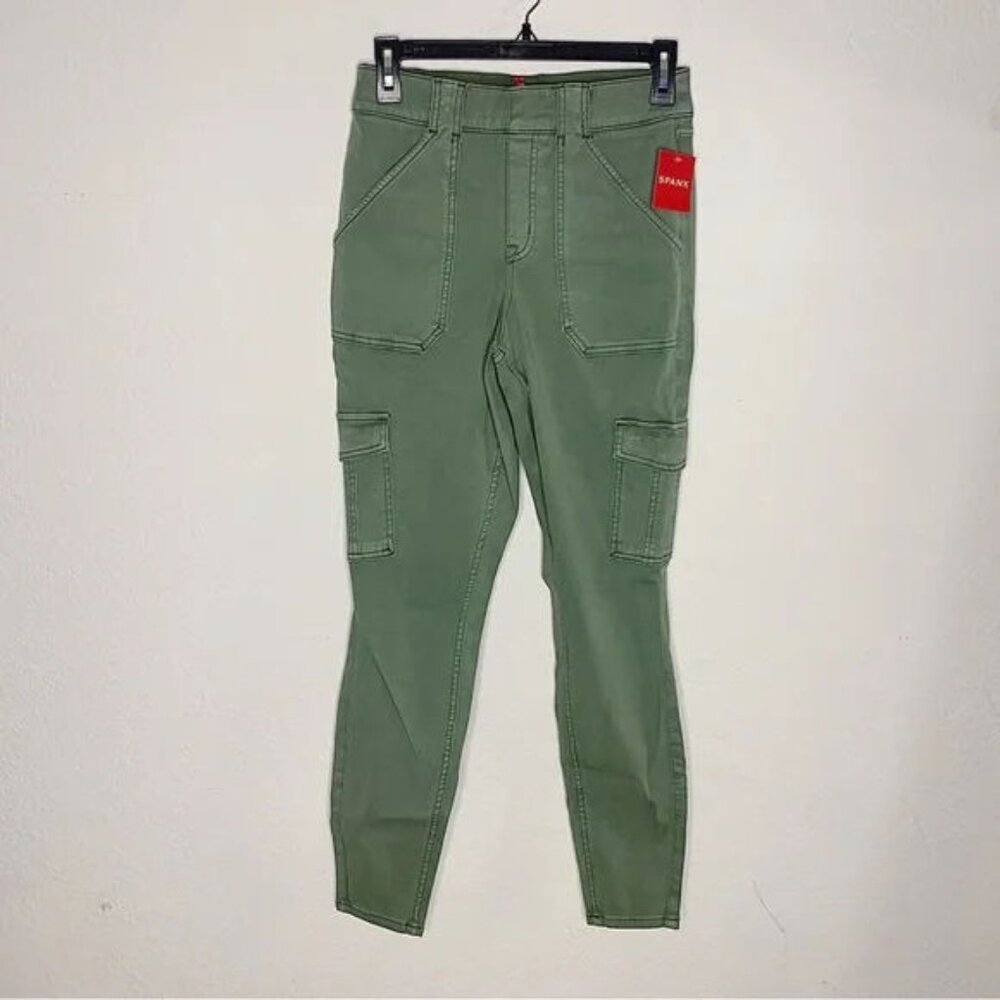 NWT SPANX Women's Stretch Twill Ankle Cargo Pants in Soft Jade Size Medium $128 - Picture 3 of 6